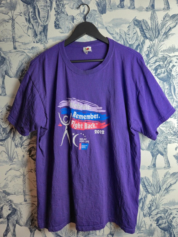 T-shirt Fruit of the Loom Vintage Survivor 2012 Violet Xl Coton