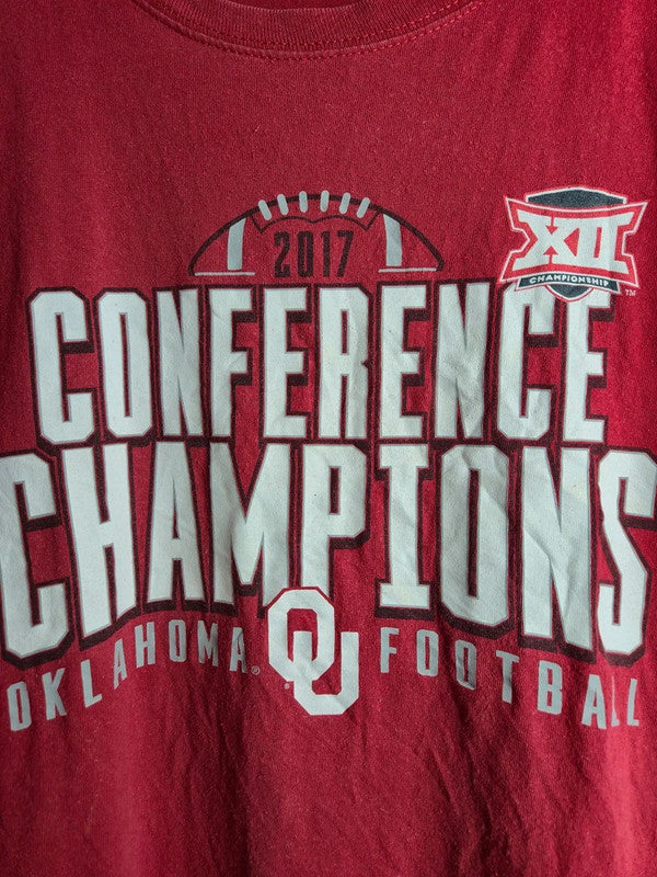 T-shirt Hanes Oklahoma Football Conference Champions 2017 Rouge Sport Xl