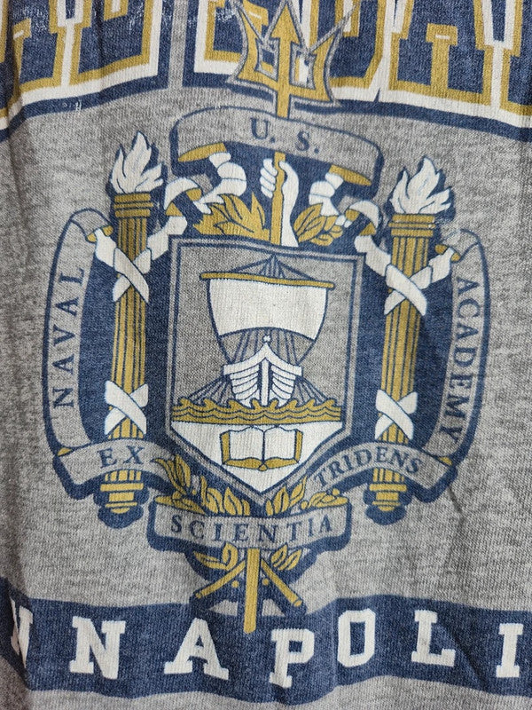 T-shirt Vintage Russell Athletic Naval Academy Gris Us College Taille L