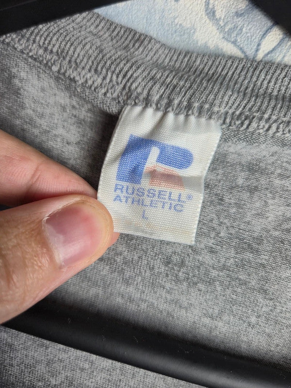 T-shirt Vintage Russell Athletic Naval Academy Gris Us College Taille L