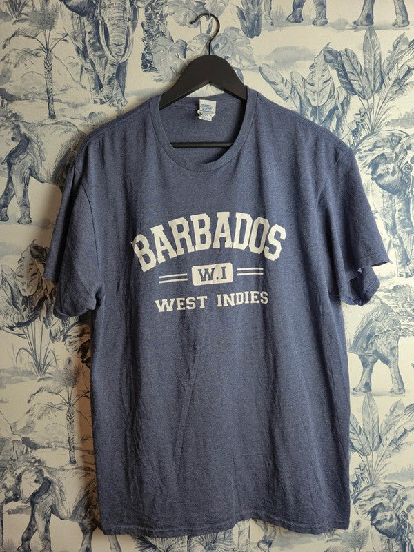 T-shirt Delta Barbados West Indies Gris Taille L Style Vintage