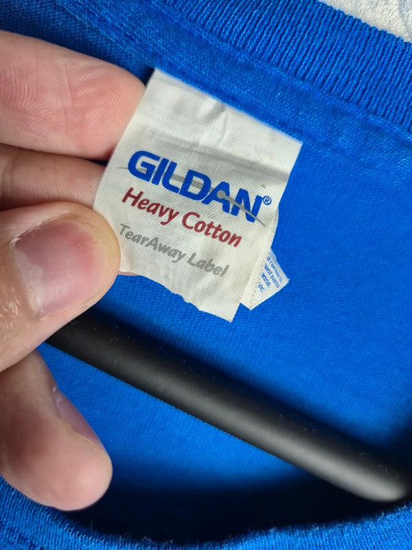 T-shirt Gildan Graphic Basketball Vintage Bleu Streetwear Taille L