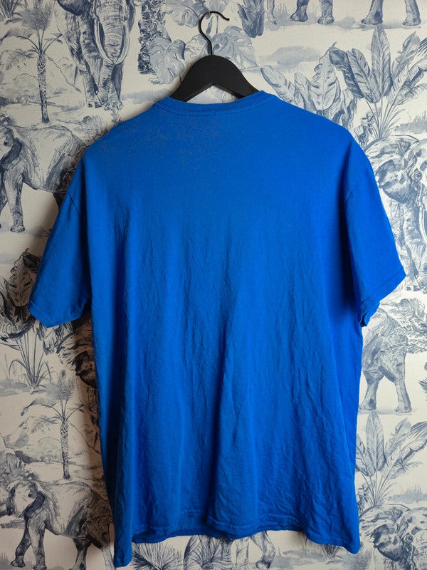 T-shirt Gildan Graphic Basketball Vintage Bleu Streetwear Taille L