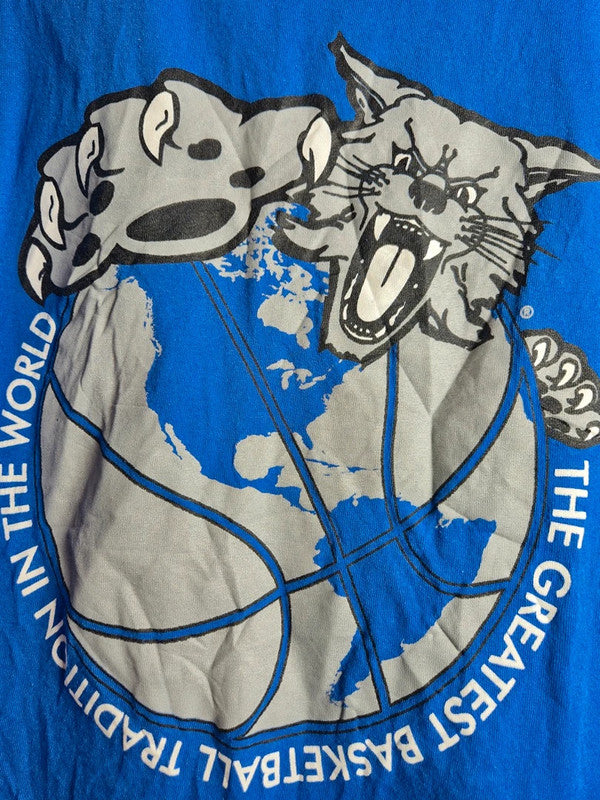 T-shirt Gildan Graphic Basketball Vintage Bleu Streetwear Taille L