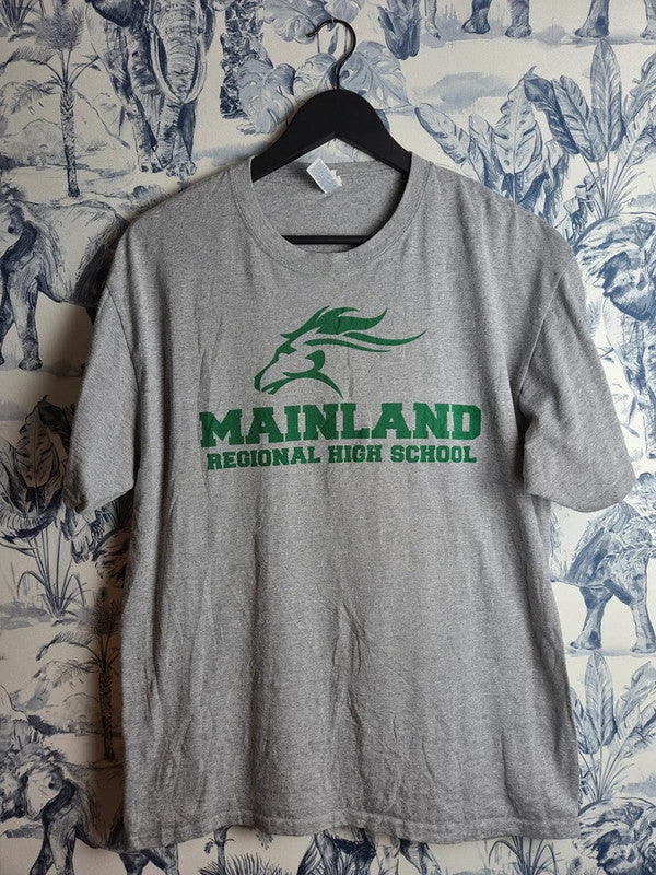T-shirt Jerzees Gris Mainland High School Style Sport Vintage Taille L