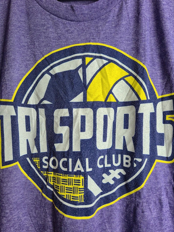 T-shirt Anvil by Gildan violet chiné Tri Sports Social Club taille M sport