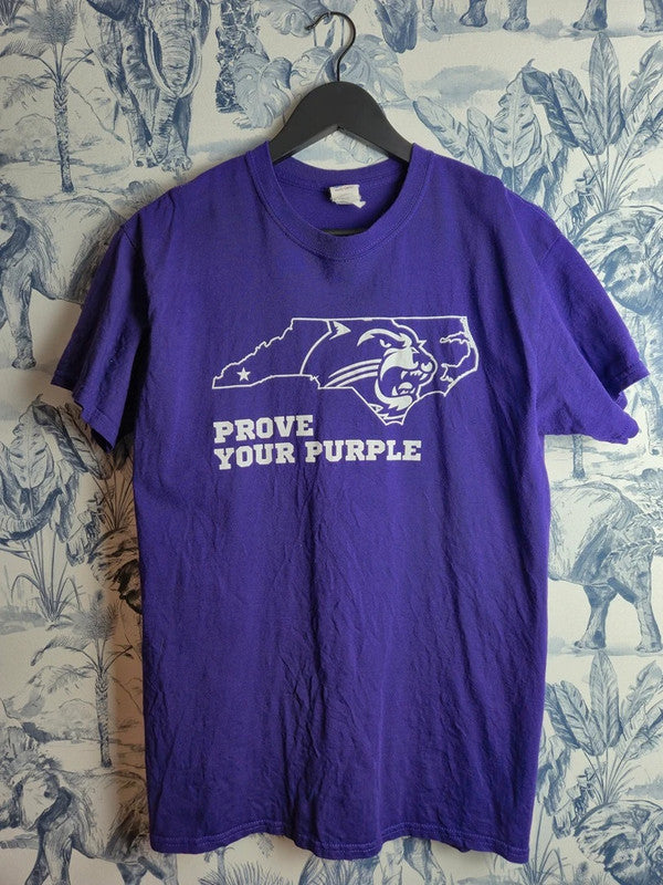 T-shirt Gildan violet vintage Wcu Western Carolina University coton M
