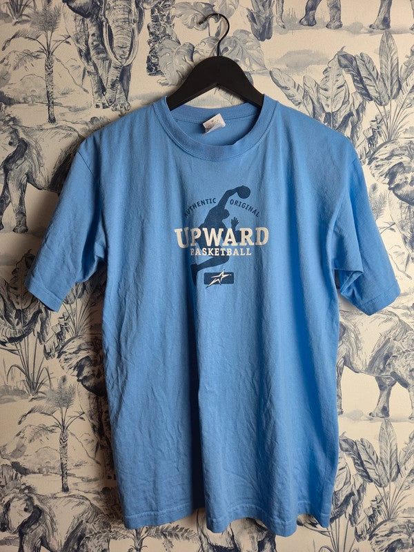 T-shirt Anvil Upward Basketball Vintage Bleu Sport Taille Xl