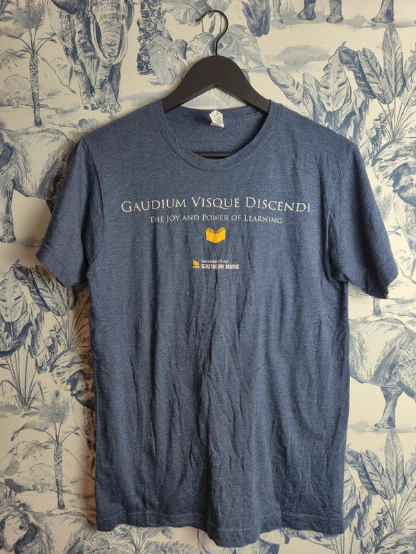 T-shirt Tultex Bleu Chiné University of Southern Maine Taille S Vintage