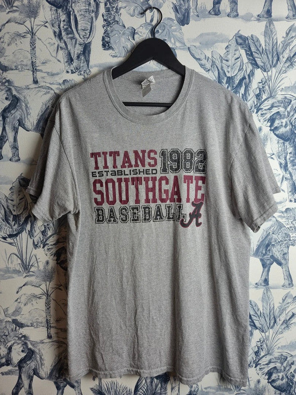 T-shirt Gildan Vintage Southgate Baseball Titans 1982 Gris Taille L