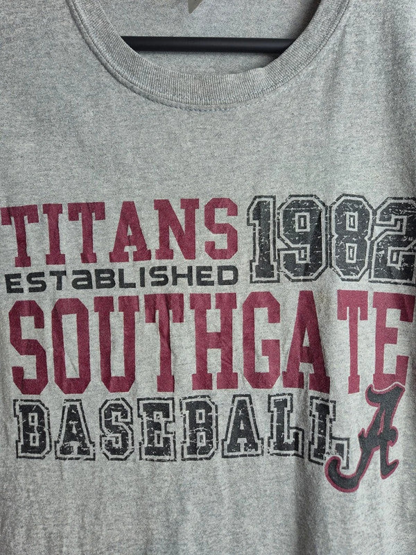 T-shirt Gildan Vintage Southgate Baseball Titans 1982 Gris Taille L
