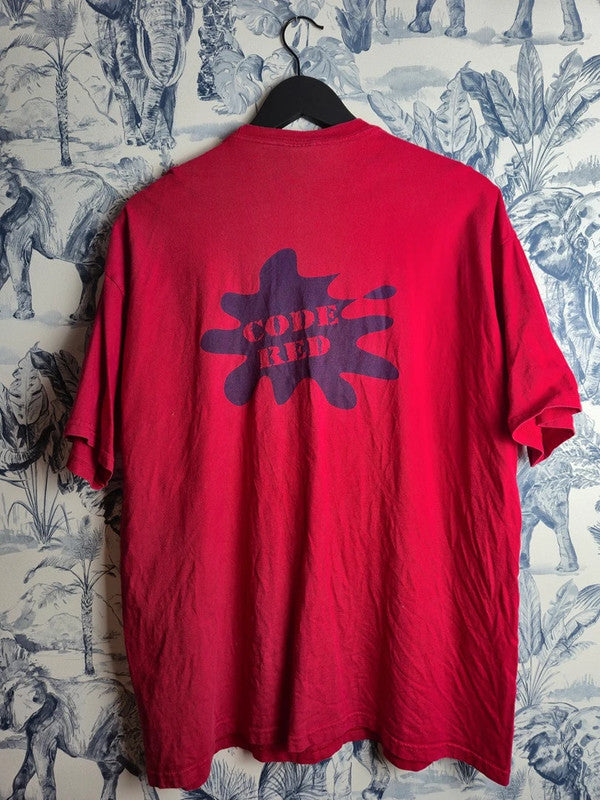 T-shirt Vintage Hanes Heavyweight Rouge Football Ohio State University Xl