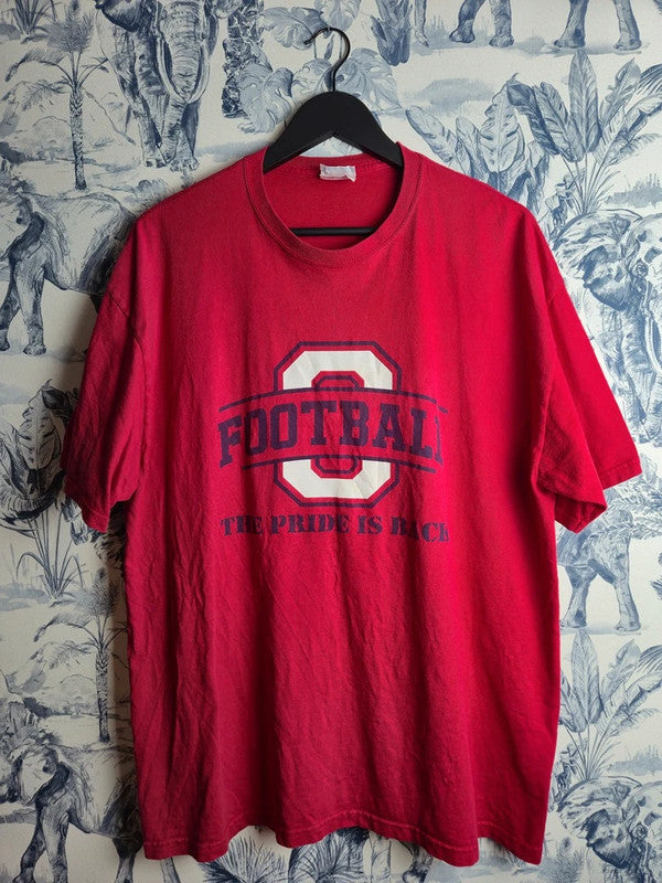 T-shirt Vintage Hanes Heavyweight Rouge Football Ohio State University Xl