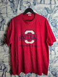 T-shirt Vintage Hanes Heavyweight Rouge Football Ohio State University Xl
