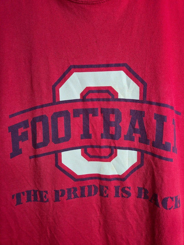 T-shirt Vintage Hanes Heavyweight Rouge Football Ohio State University Xl