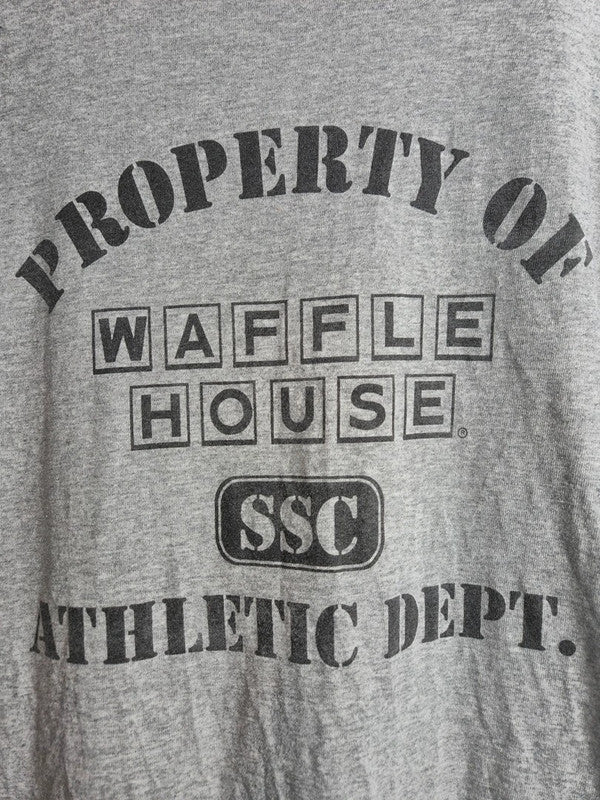 T-shirt Vintage Fruit of the Loom Waffle House Gris Taille L Sport