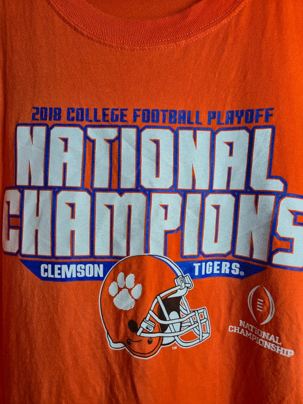 T-shirt Orange Hanes Clemson Tigers 2018 National Champions Vintage Sport Xxl