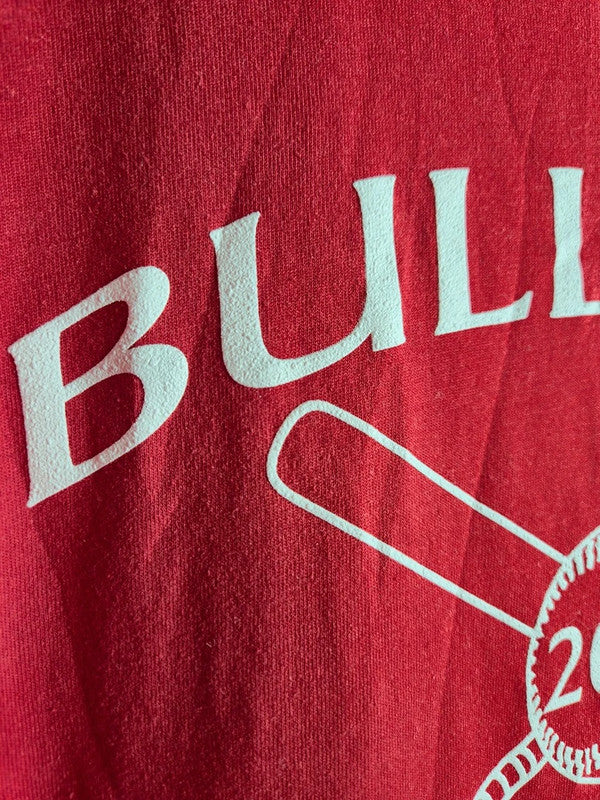 T-shirt Vintage Jerzees Bulldog Baseball 2003 Rouge Sport Taille M