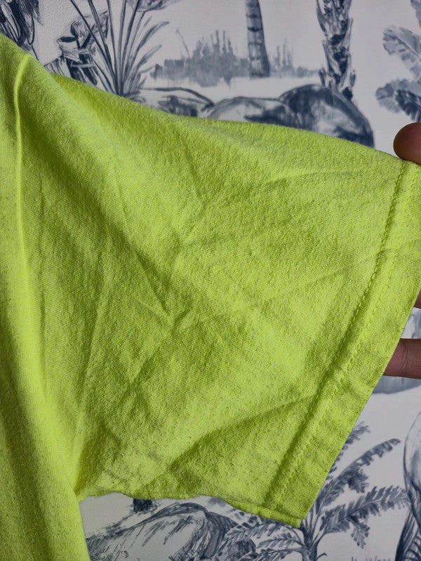 T-shirt Fruit of the Loom Vintage Jaune Néon Bagby Classic M