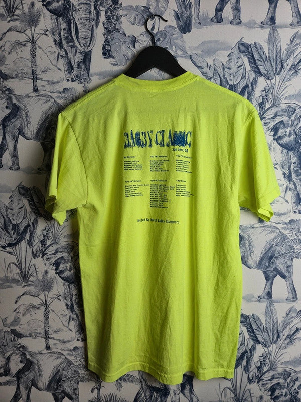 T-shirt Fruit of the Loom Vintage Jaune Néon Bagby Classic M