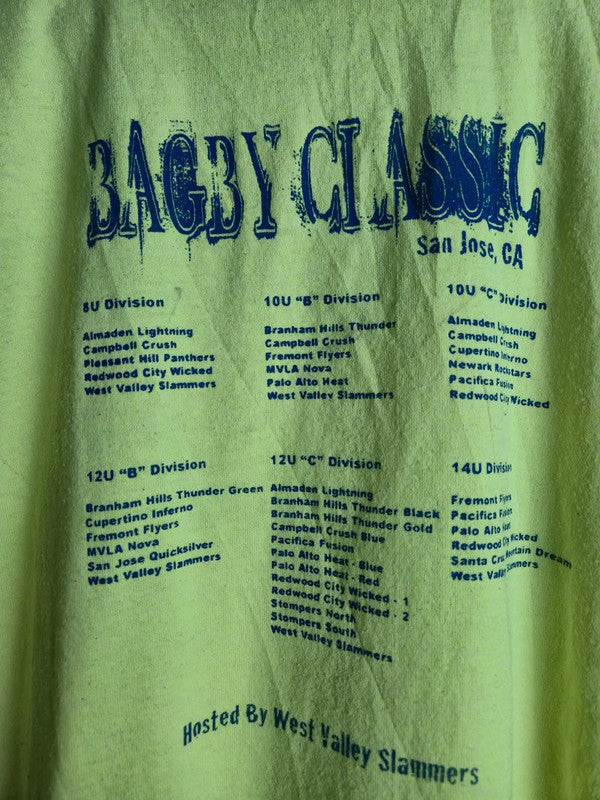 T-shirt Fruit of the Loom Vintage Jaune Néon Bagby Classic M