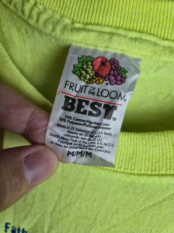 T-shirt Fruit of the Loom Vintage Jaune Néon Bagby Classic M