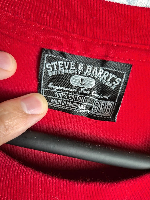 T-shirt Vintage Steve & Barry's Wisconsin Rouge Sport Taille L