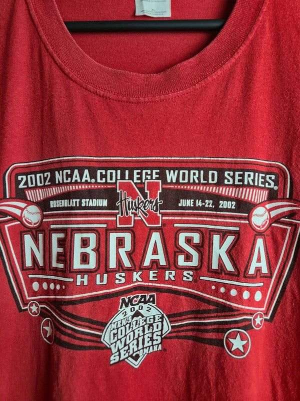 T-shirt Vintage Prairie Graphics Nebraska Huskers Ncaa 2002 Rouge Xl Sport