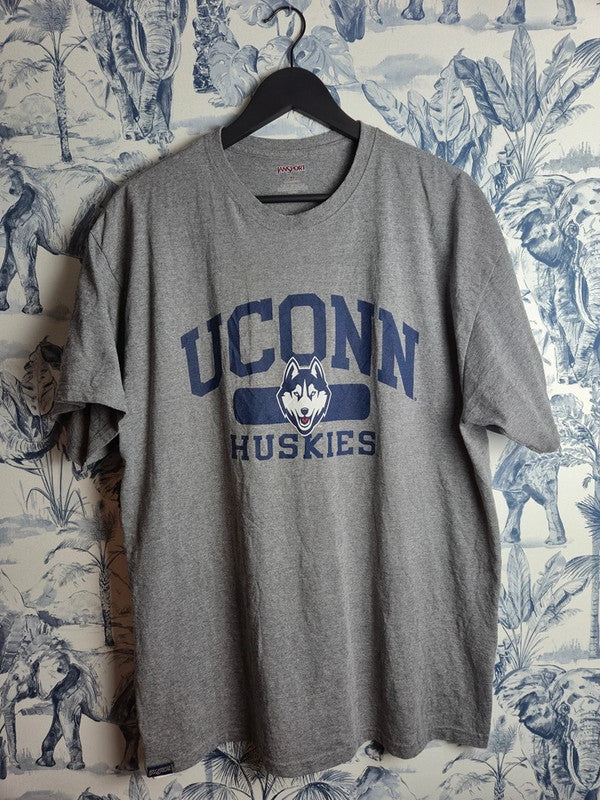 T-shirt Jansport gris chiné Uconn Huskies vintage sport taille Xl
