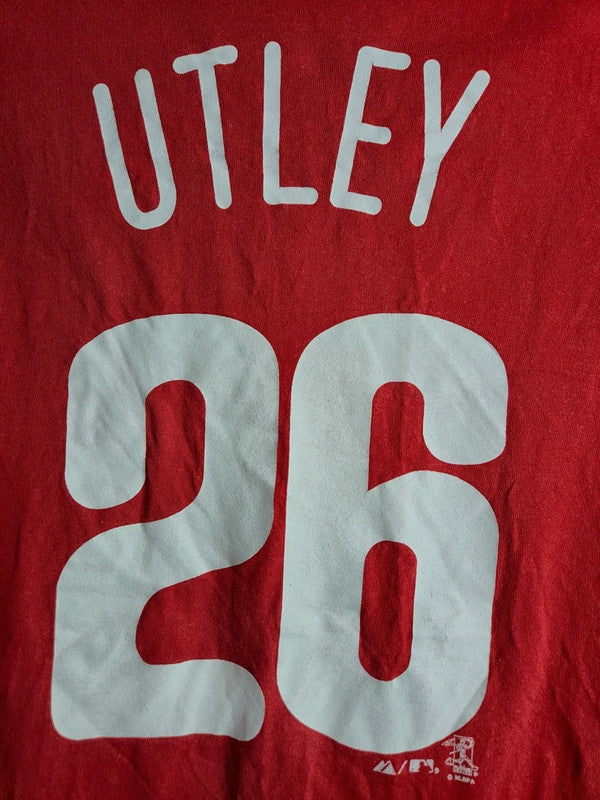 T-shirt Baseball vintage Phillies Utley Majestic Rouge Taille S