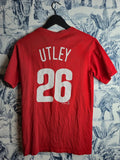 T-shirt Baseball vintage Phillies Utley Majestic Rouge Taille S
