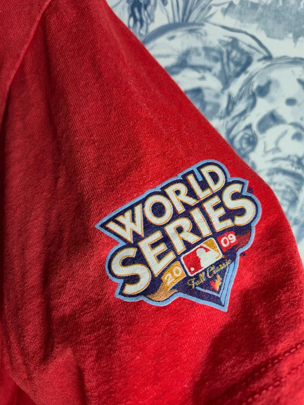 T-shirt Baseball vintage Phillies Utley Majestic Rouge Taille S