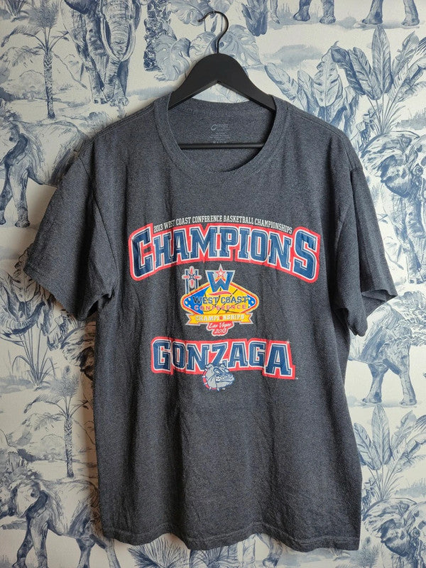 T-shirt Vintage Port & Company Gonzaga Basketball Gris Anthracite Taille Xl