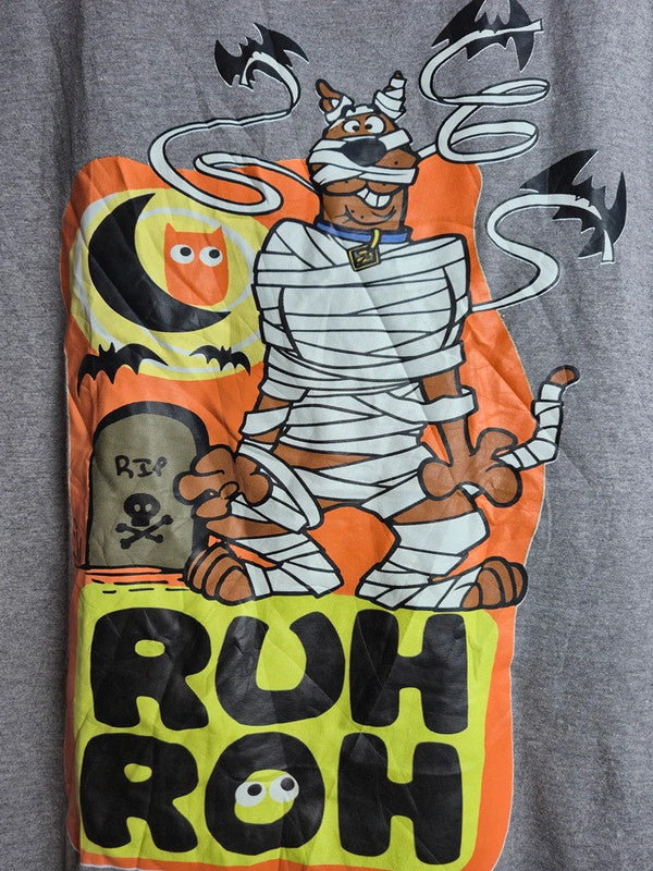 T-shirt Scooby-doo Life Line Premium Gris Xl Vintage Ruh Roh Imprimé Coton