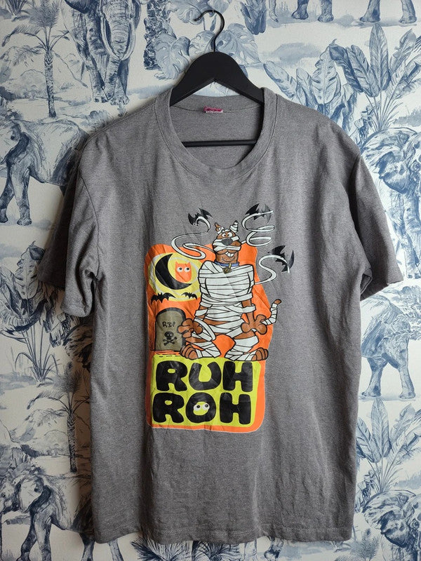 T-shirt Scooby-doo Life Line Premium Gris Xl Vintage Ruh Roh Imprimé Coton