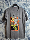 T-shirt Scooby-doo Life Line Premium Gris Xl Vintage Ruh Roh Imprimé Coton