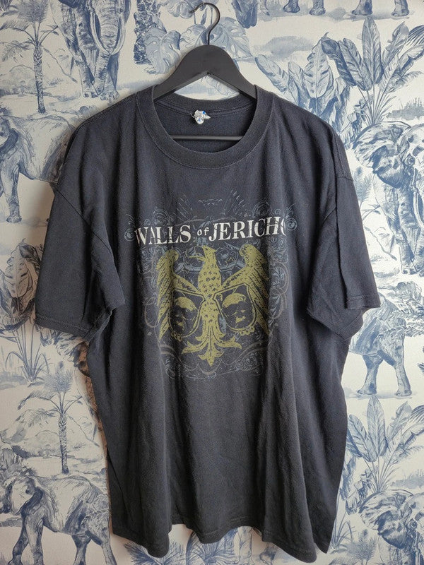 T-shirt Vintage Anvil Walls Of Jericho Gris Taille Xxl
