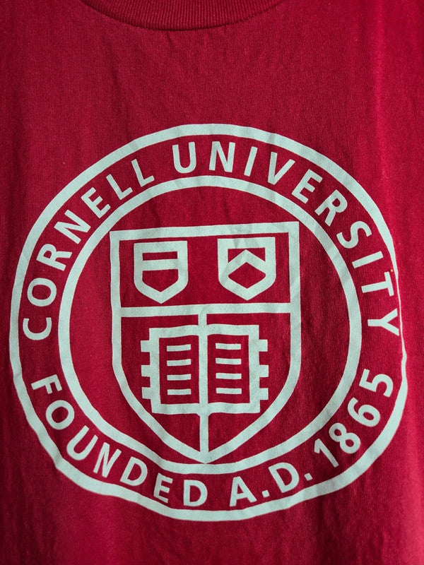 T-shirt Hanes Cornell University Vintage Rouge Taille L Unisexe Staff Reunion