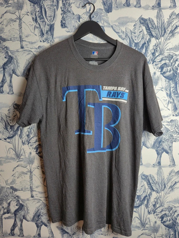 T-shirt Mlb Tampa Bay Rays Baseball Gris Vintage Sport Homme Femme L