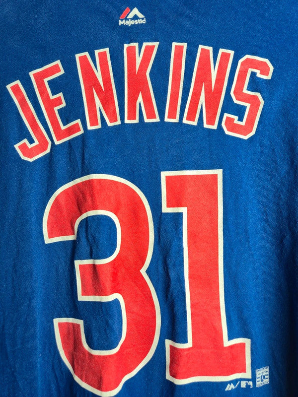 T-shirt Majestic Chicago Cubs Jenkins 31 Bleu Xl Vintage Mlb