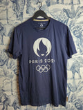 T-shirt Officiel Paris 2024 Mixte Bleu Taille L Sport Coton