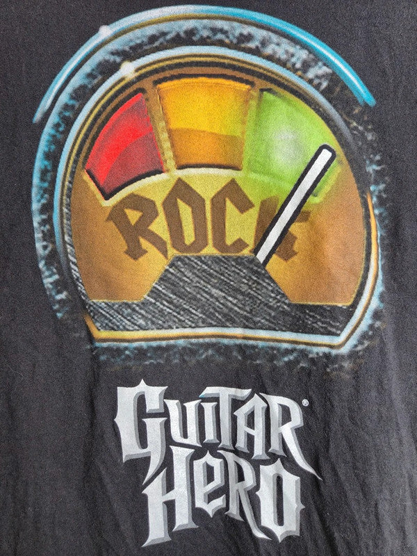 T-shirt Vintage Guitar Hero Hanes Heavyweight Noir Taille S Rock Gamer