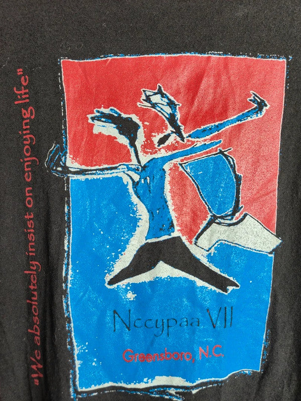 T-shirt Vintage Hanes Heavyweight Noir Nccypaa Vii Coton Taille M