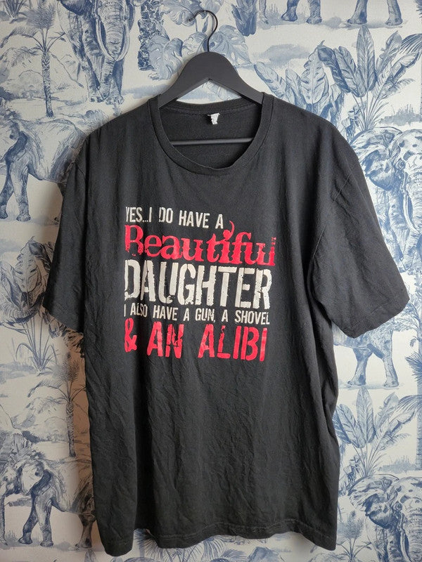 T-shirt Noir Imprimé Message Humour Taille L Homme