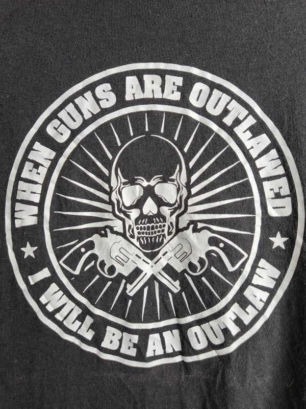 T-shirt vintage When Guns Are Outlawed I Will Be An Outlaw Delta pro weight taille L