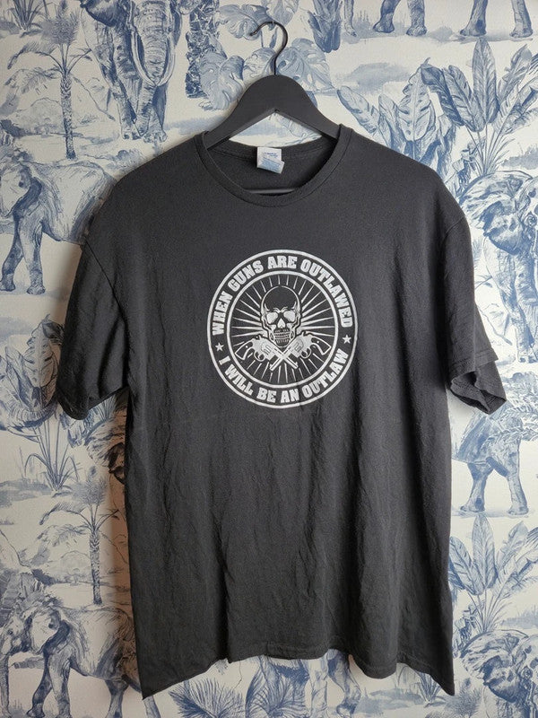 T-shirt vintage When Guns Are Outlawed I Will Be An Outlaw Delta pro weight taille L