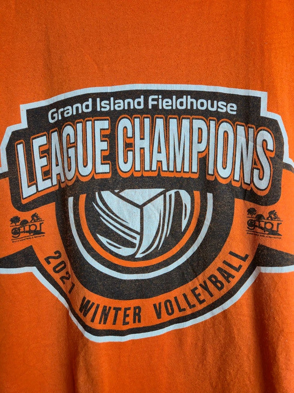 T-shirt Gildan Orange Vintage Sport Volleyball Mixte Taille Xl