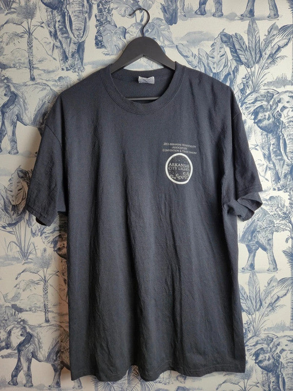 T-shirt Vintage Port and Company Arkansas City Lights Gris Anthracite Xl Mixte