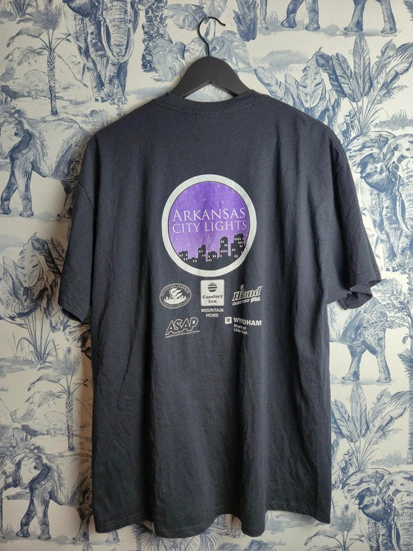 T-shirt Vintage Port and Company Arkansas City Lights Gris Anthracite Xl Mixte