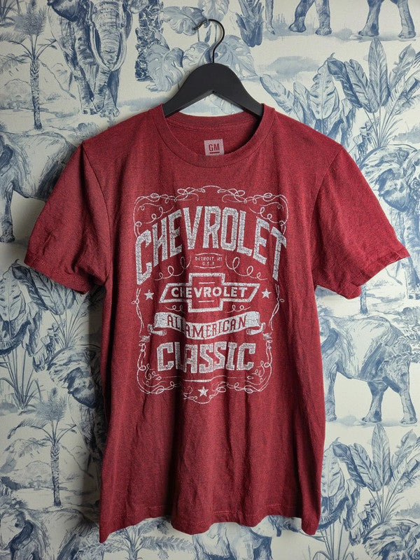 T-shirt Chevrolet Gm All American Classic bordeaux vintage taille S